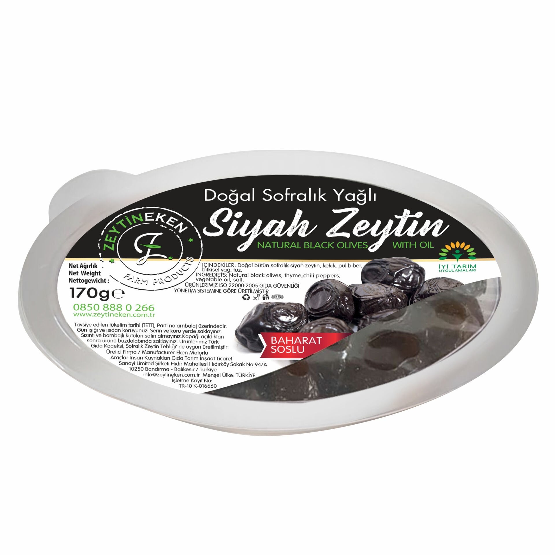 170 G. VAKUM SİYAH ZEYTİN BAHARAT SOSLU